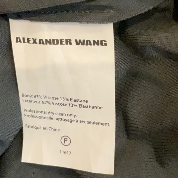 Alexander Wang Draped Ruched One Shoulder Dress Jersey in Black Size 8 - Picture 12 of 14